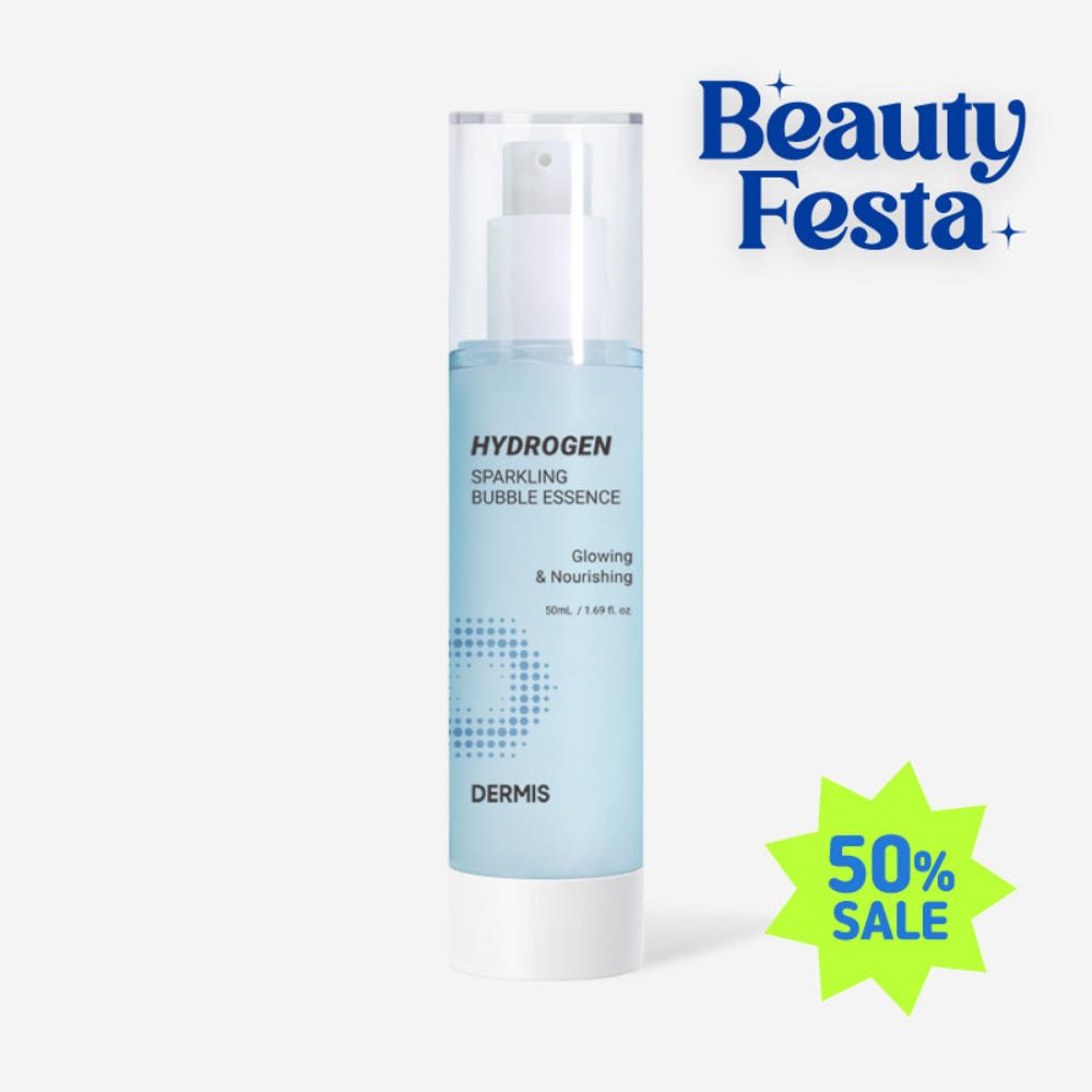 DERMIS Hydrogen Sparkling Bubble Essence 50ml Hydrating Glowing Firming Anti-Aging Korean Facial Serum _ Made in KOREA